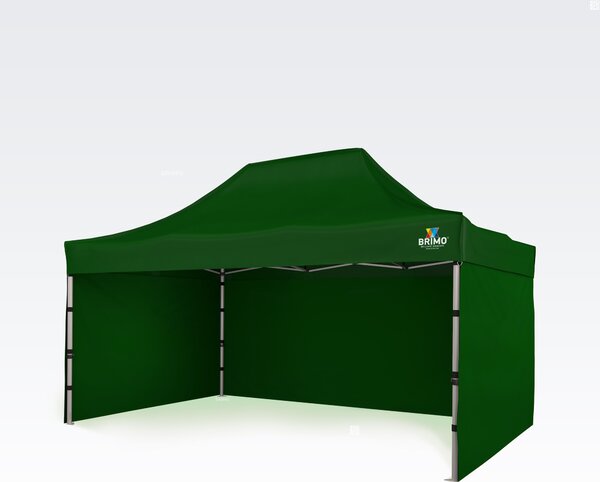 BRIMO Nůžkový stan 3x4,5 m ALU i pro motosport - s 3 stěnami - Zelená E. Alu
