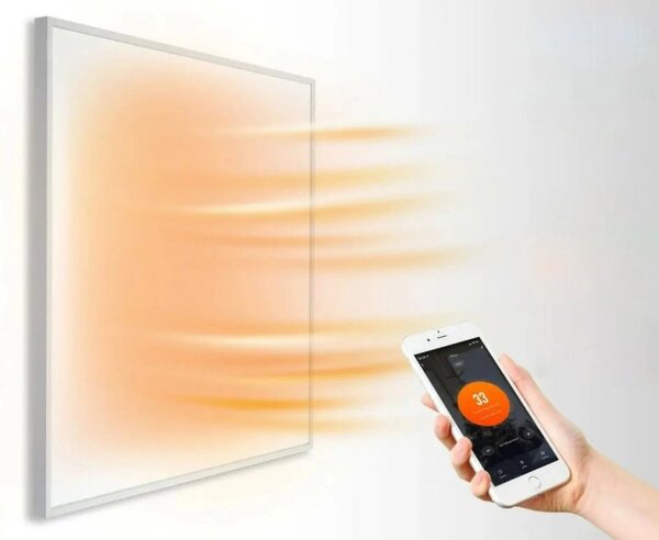 Infračervený topný panel BestBerg BIPW-425 / 425 W / do 12 m² / Wi-Fi / časovač / bílá
