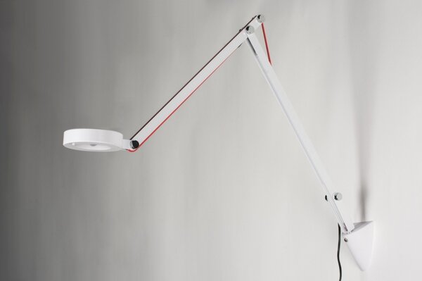 Nástěnné designové LED svítidlo s ramenem Raull White (LMD)
