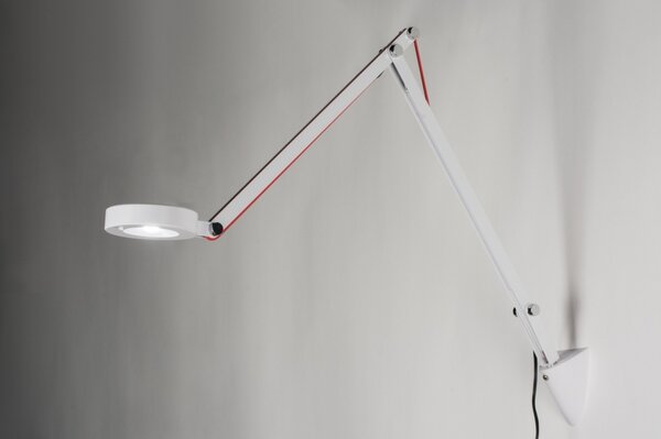 Nástěnné designové LED svítidlo s ramenem Raull White (LMD)