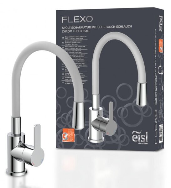 Dřezová baterie Eisl Flexo světle šedá / lesklý chrom