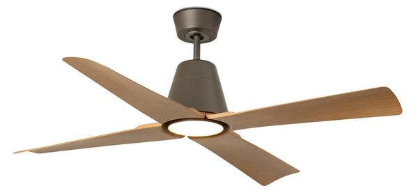 FARO TYPHOON M LED LED stropní ventilátor, hnědá/dřevo