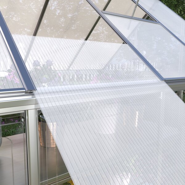 Skleník se základnou BestBerg SH-9 / 9 m² / 480 x 182 x 208 cm / stříbrná