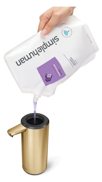 Bezdotykový ocelový dávkovač mýdla v leskle zlaté barvě 266 ml – simplehuman