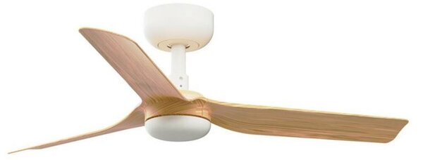 FARO MINI PUNT S stropní ventilátor, bílá/světlé dřevo s DC motorem