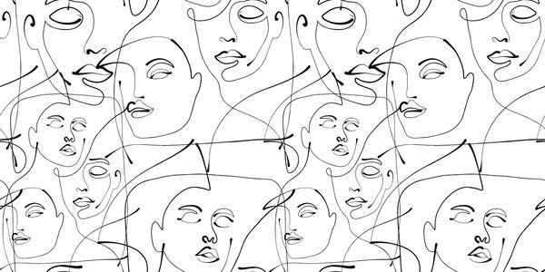 Fototapety Minimalistická abstrakce ženského portrétu, Fototapety černobílé, u99013 : uwalls.cz