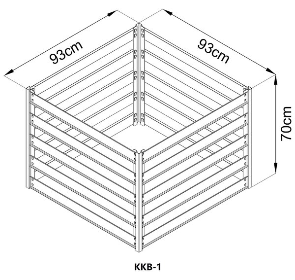 Zahradní kompostér BestBerg KKB-1 / ocel / 0,8 m² / stříbrná