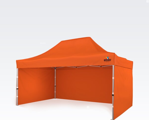 BRIMO Nůžkový stan 3x4,5 m ALU i pro motosport - s 3 stěnami - Oranžová E. Alu