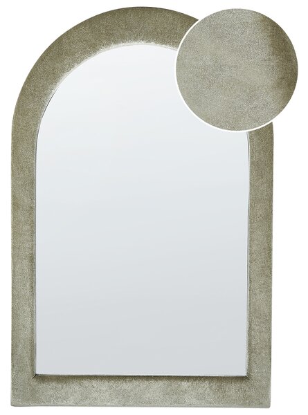 Zrcadlo HURIEL 60 cm 90 cm Umělý samet Olivově zelená