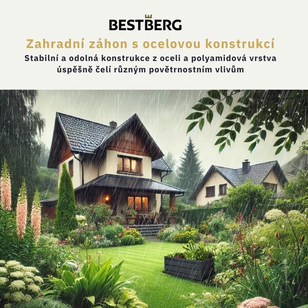 Vyvýšený zahradní záhon se základnou BestBerg VZ-P4 / 80 x 45 x 31 cm / šedá
