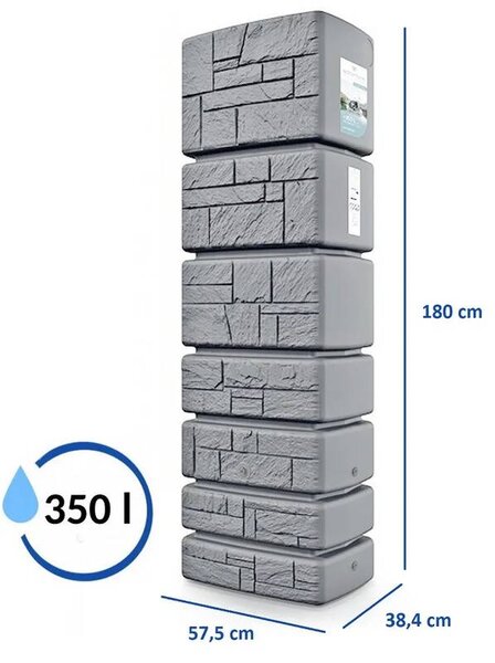 Prosperplast Sud na dešťovou vodu TOWER STONE světle šedý 350l