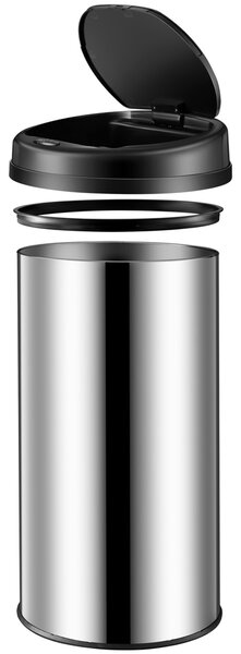 Bezdotykový odpadkový koš 56 l, nerezová ocel 100057