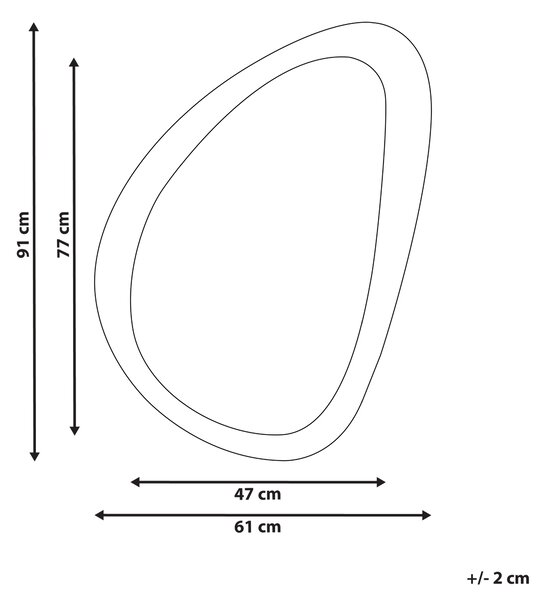 Zrcadlo VENAS 61 cm 91 cm Umělý samet Hořčicová