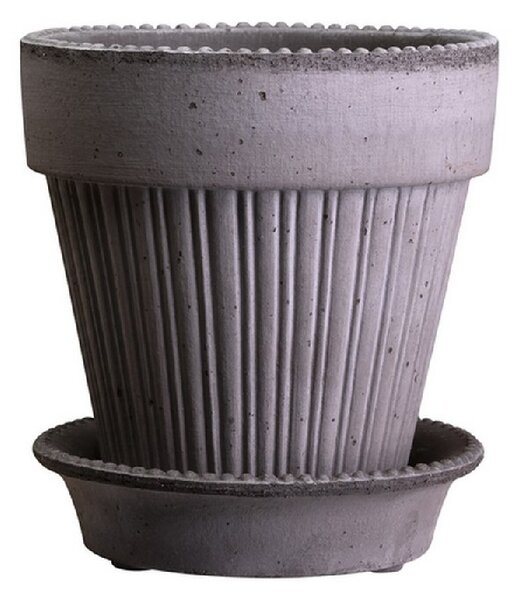 Květináč Simona s podmiskou Raw Grey 18 cm Bergs Potter