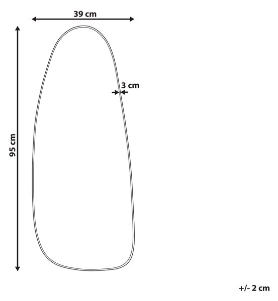 Zrcadlo CERGY 39 cm 95 cm Kov Zlatá