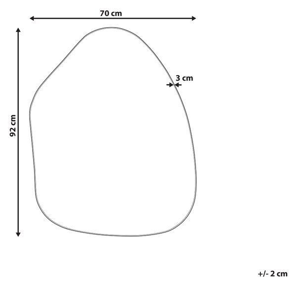Zrcadlo PUTEAUX 70 cm 92 cm Kov Černá