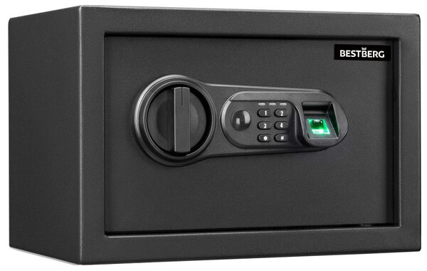 Digitální trezor na otisk prstu BestBerg BBSB-1F / 20 x 31 x 20 cm / černá