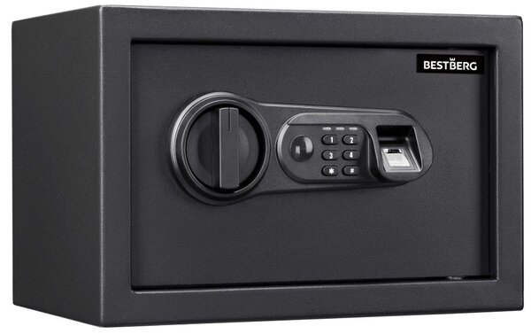 Digitální trezor na otisk prstu BestBerg BBSB-1F / 20 x 31 x 20 cm / černá
