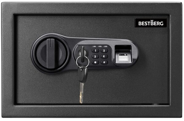 Digitální trezor na otisk prstu BestBerg BBSB-1F / 20 x 31 x 20 cm / černá