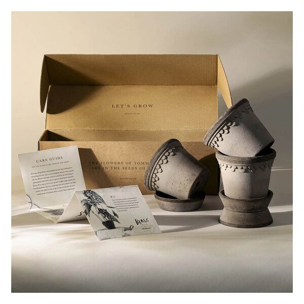 Set 3 ks květináčů Kobenhavner Raw Grey 10 cm Bergs Potter