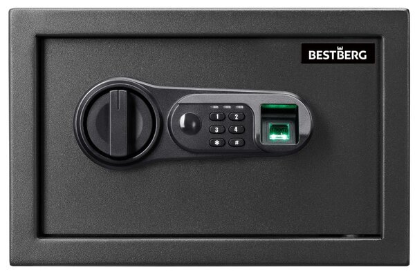 Digitální trezor na otisk prstu BestBerg BBSB-1F / 20 x 31 x 20 cm / černá