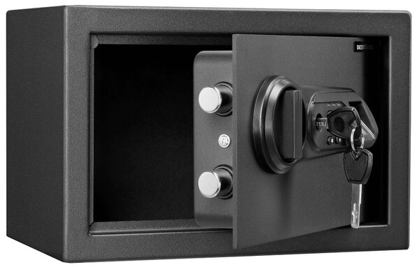 Digitální trezor na otisk prstu BestBerg BBSB-1F / 20 x 31 x 20 cm / černá