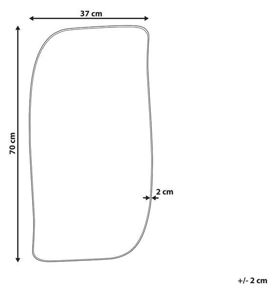 Zrcadlo MONTCLUS 37 cm 70 cm Kov Černá