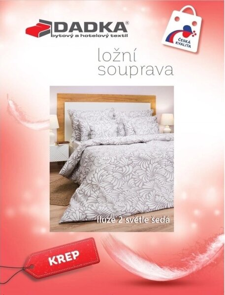 DADKA Krepové povlečení Iluze 2 šedé 140x200, 70x90 cm