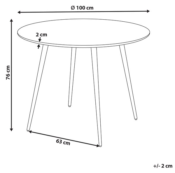 Jídelní stůl BJORKA Světle hnědá 100 cm 100 cm