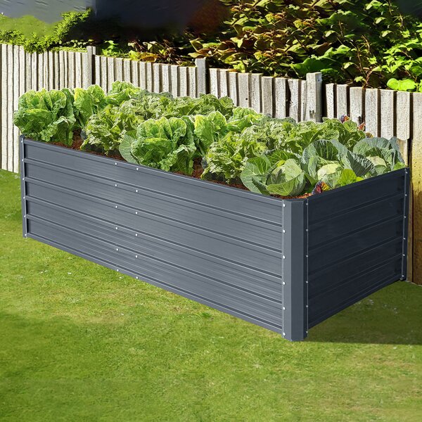 Vyvýšený zahradní záhon BestBerg VZ-940A / 940 l / 180 x 90 x 58 cm / šedá