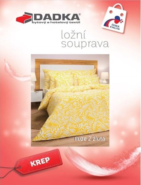 DADKA Povlečení krep Iluze 2 žlutá 140x220, 70x90 cm