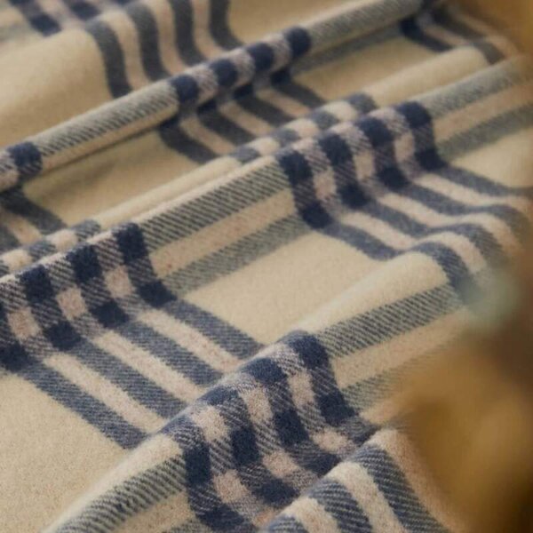 Vlněná deka Hex Check Blue Slate 240 x 150 cm Tweedmill