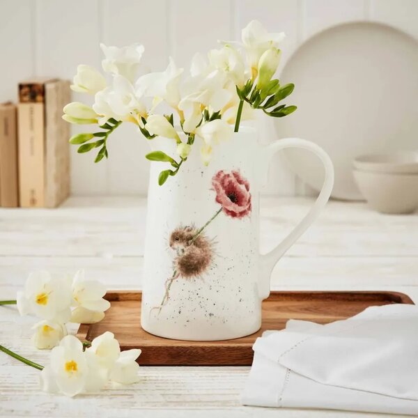 Porcelánový džbán Myška na stonku máku 1130 ml