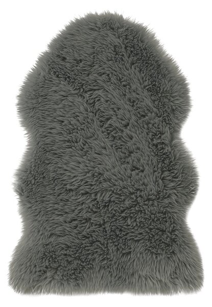 Koberec Shaggy s dlouhým vlasem Umělá kožešina Měkký Tmavě šedý do ložnice a obývacího pokoje FLUFFY-50x80 cm