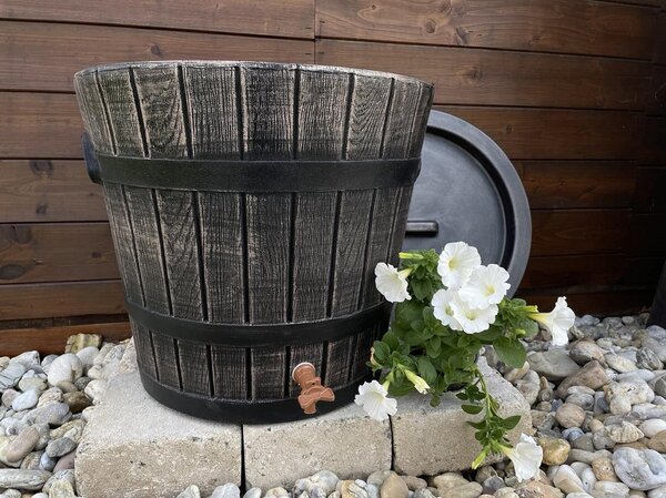 ROTO Kónický sud na dešťovou vodu 50 L, imitace hnědého dřeva (Conical design)