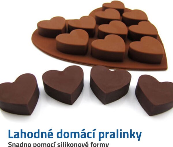 Silikonová forma na čokoládu - srdce