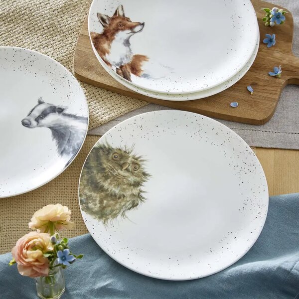 Sada porcelánových talířů Lesní zvířata 4 ks