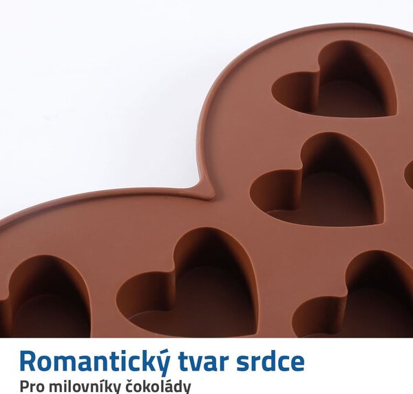 Silikonová forma na čokoládu - srdce