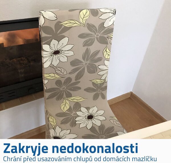 Elastický potah na židli - šedý