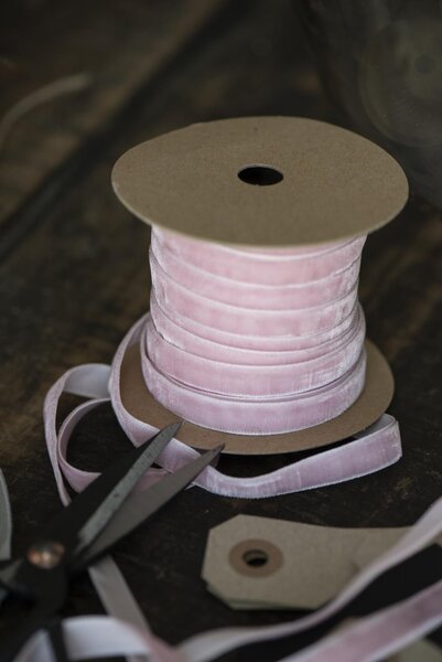 Ib Laursen Sametová stuha Light Pink - 10 m IBL329