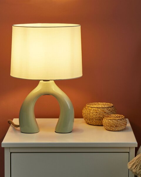 Stolní lampa ABBIE Keramika Světle zelená