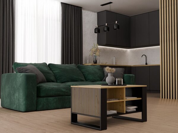 TP Living Konferenční stolek LAWA Modern 4P Slim dub artisan/černý