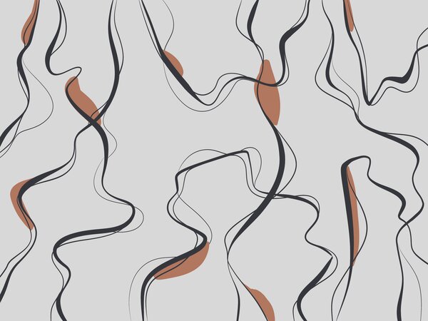 Fototapety Umělecká kresba tuší, abstraktní vzor, geometrické linie, šedá a oranžová barva, Fototapety abstraktní, u99659v3 : uwalls.cz