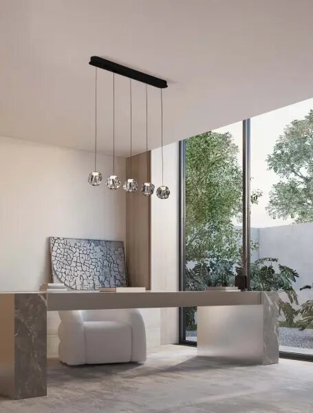 LED stmívatelný černý designový lustr Ifos 150