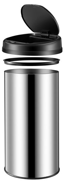 Bezdotykový odpadkový koš 40 l, nerezová ocel 105484