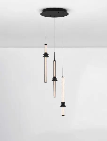 LED stmívatelný černý designový lustr Atmosfera