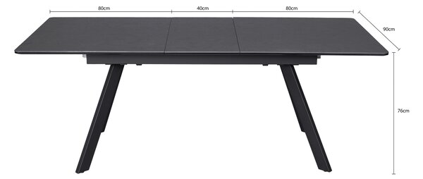 JÍDELNÍ STŮL, antracitová, černá, 160-200/90/76 cm MID.YOU - Jídelní stoly, Online Only
