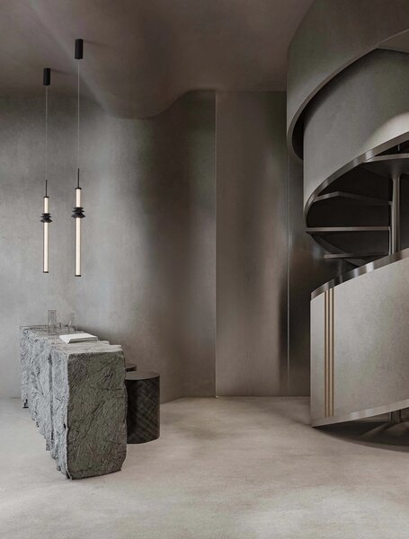 LED stmívatelný černý designový lustr Atmosfera