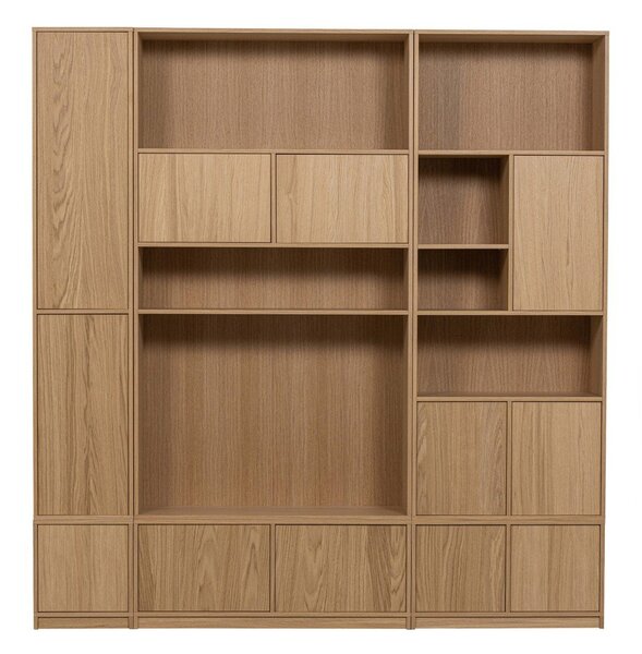 Modulární knihovna v dekoru dubu v přírodní barvě 110x199 cm Modulair – vtwonen