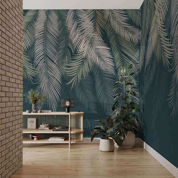 Fototapety Palmové listy na tmavě zeleném pozadí, Fototapety les, Fototapety tropické, u48556v2d2 : uwalls.cz